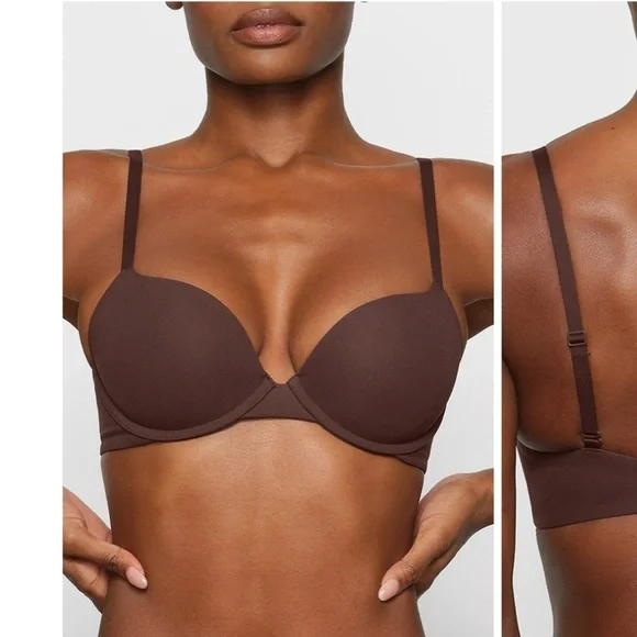 Skims Fits Everybody T Shirt Demi Bra NWT in Espresso Brown 44 C - Picture 9 of 9